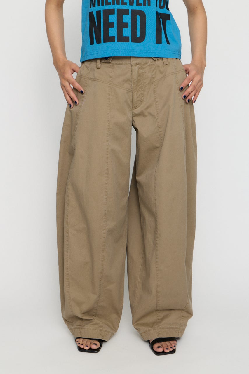 BARREL LEG MILITARY パンツ BEG S