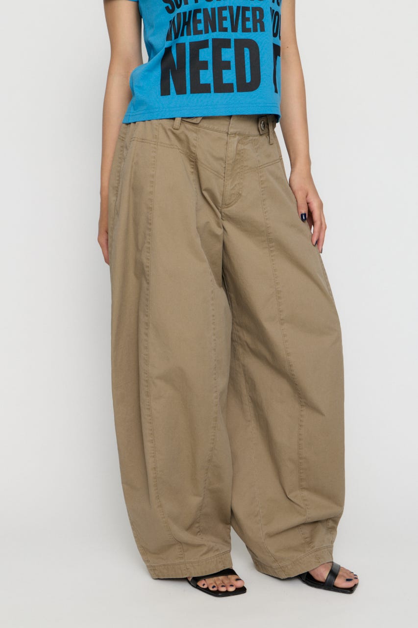 BARREL LEG MILITARY パンツ BEG S