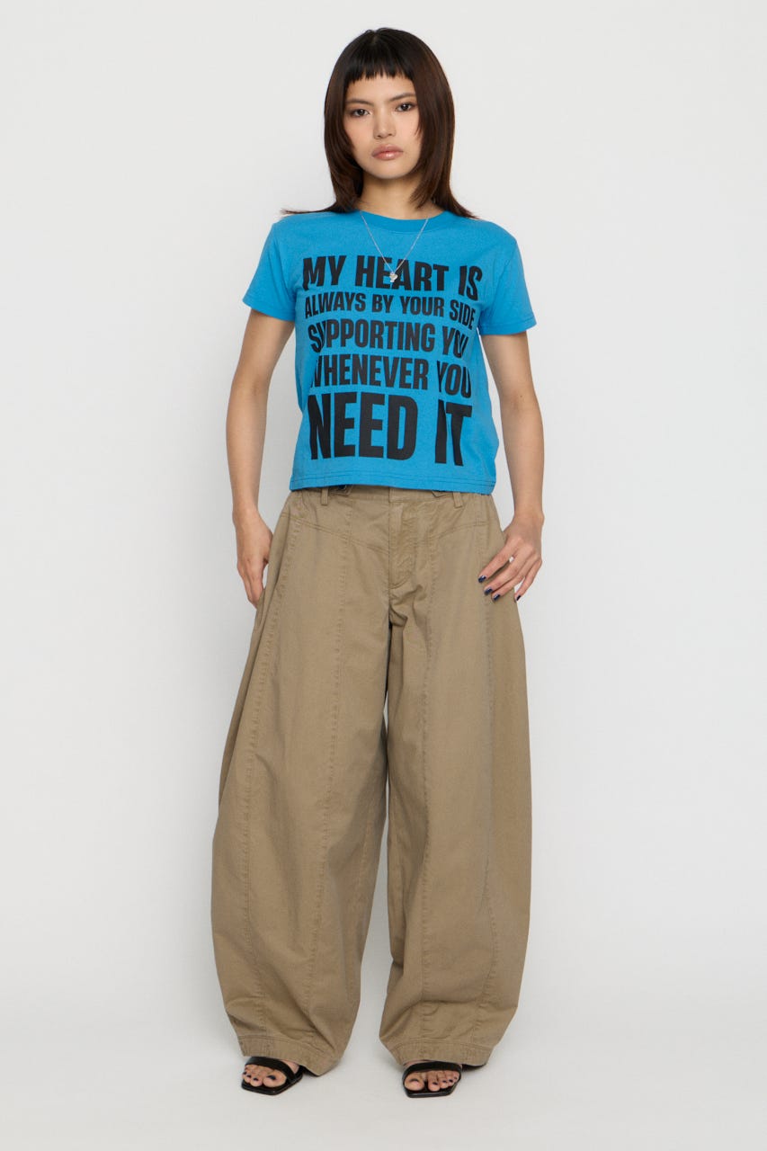BARREL LEG MILITARY パンツ BEG S