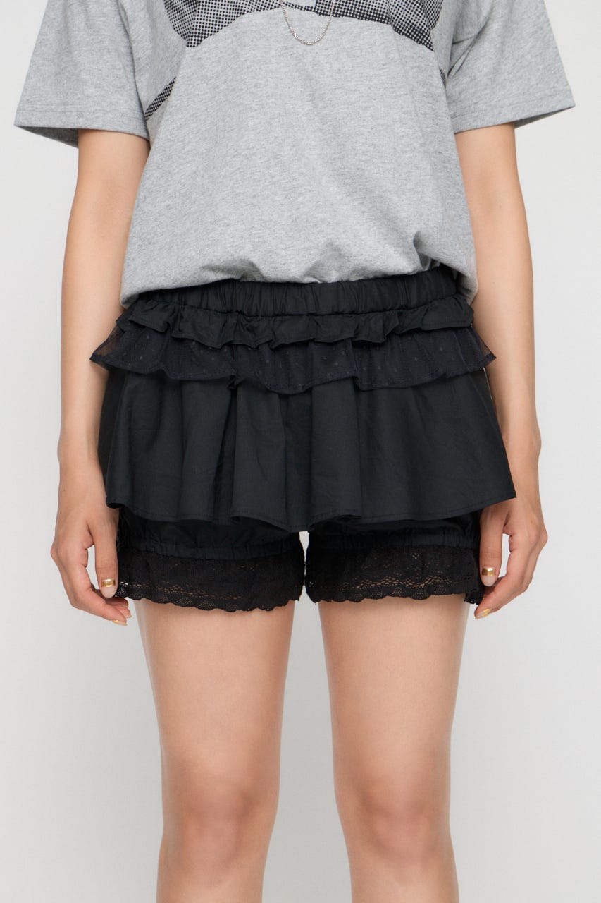 AIRY LAYERED ショートパンツ BLK S
