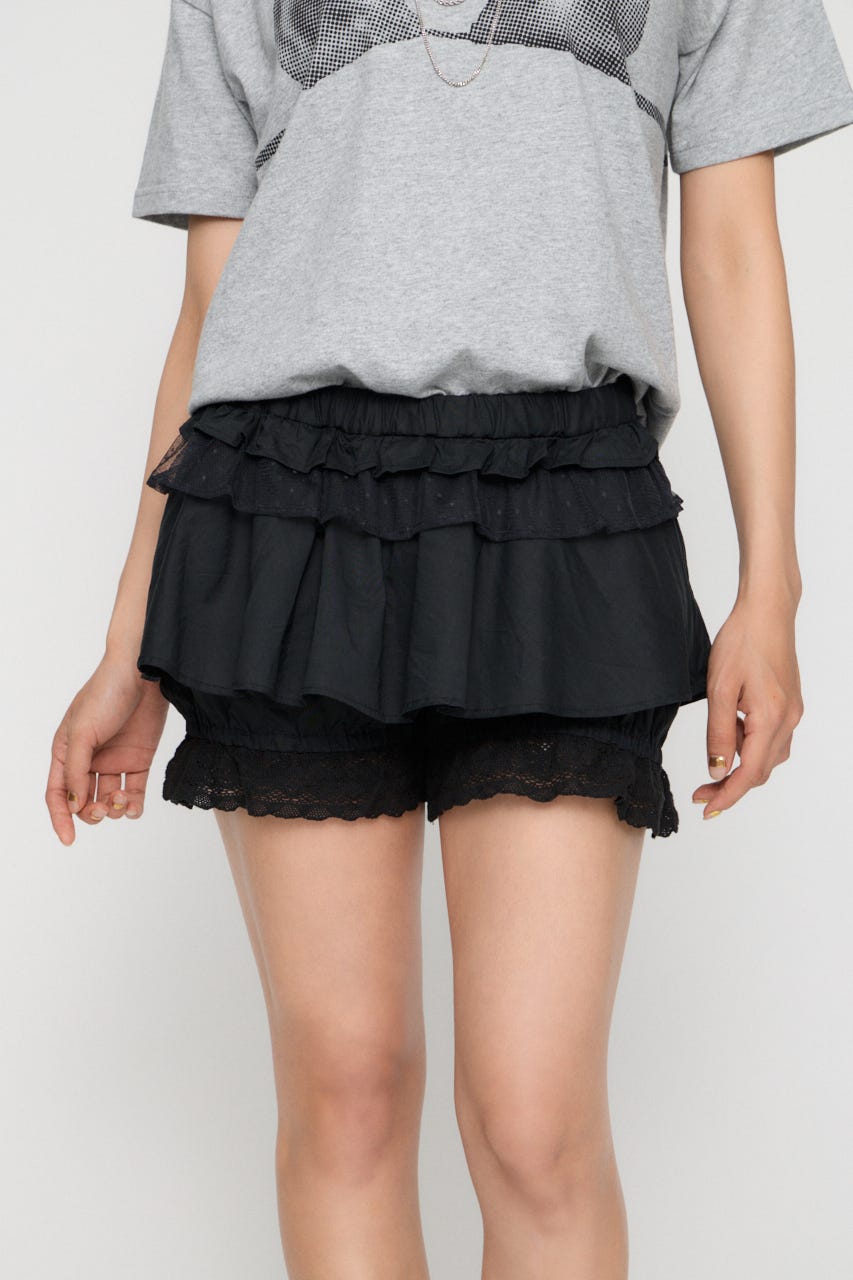 AIRY LAYERED ショートパンツ BLK S