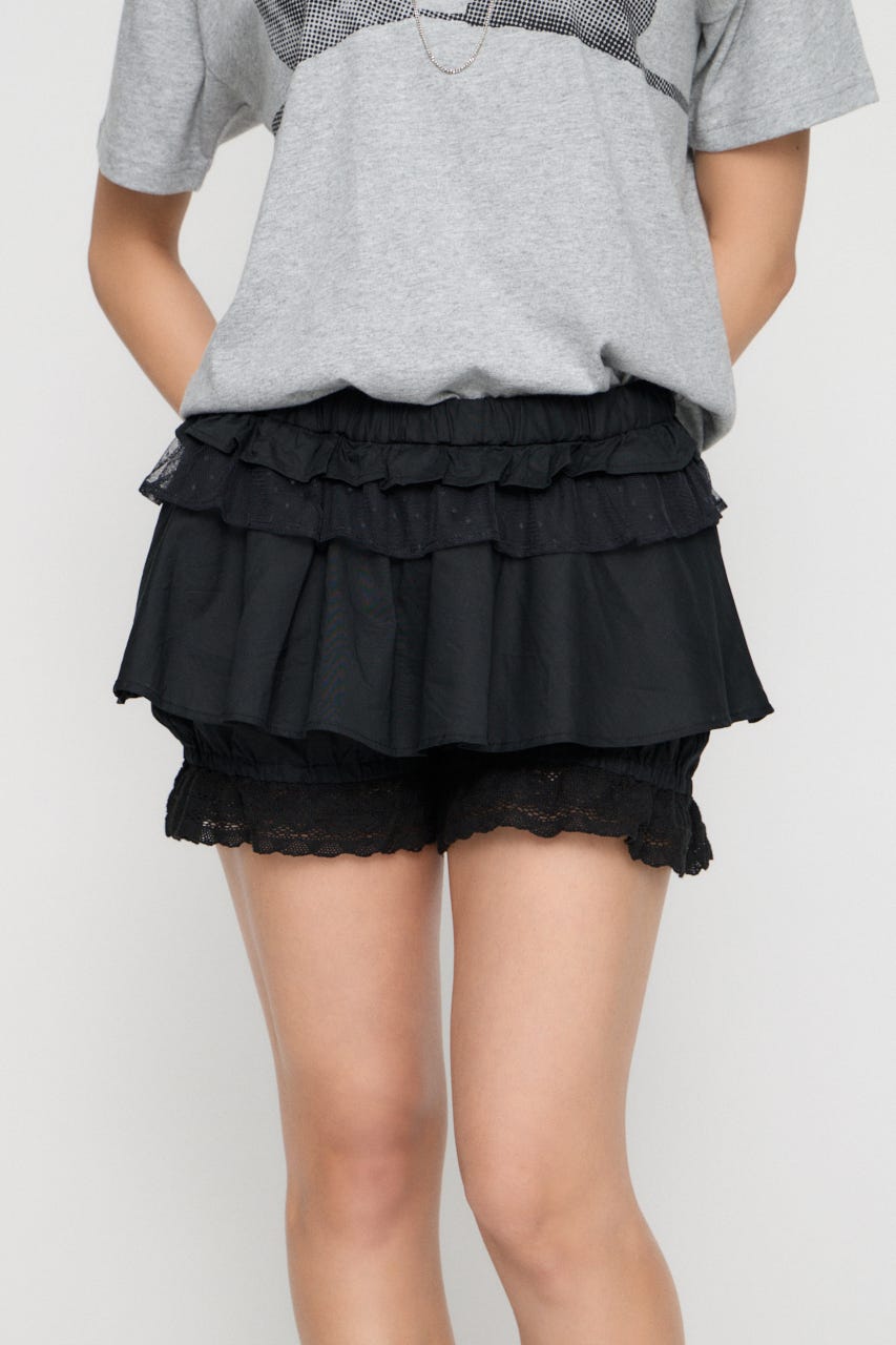 AIRY LAYERED ショートパンツ BLK S