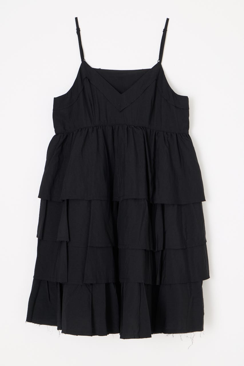 OVERLAP FRILL ワンピース BLK S