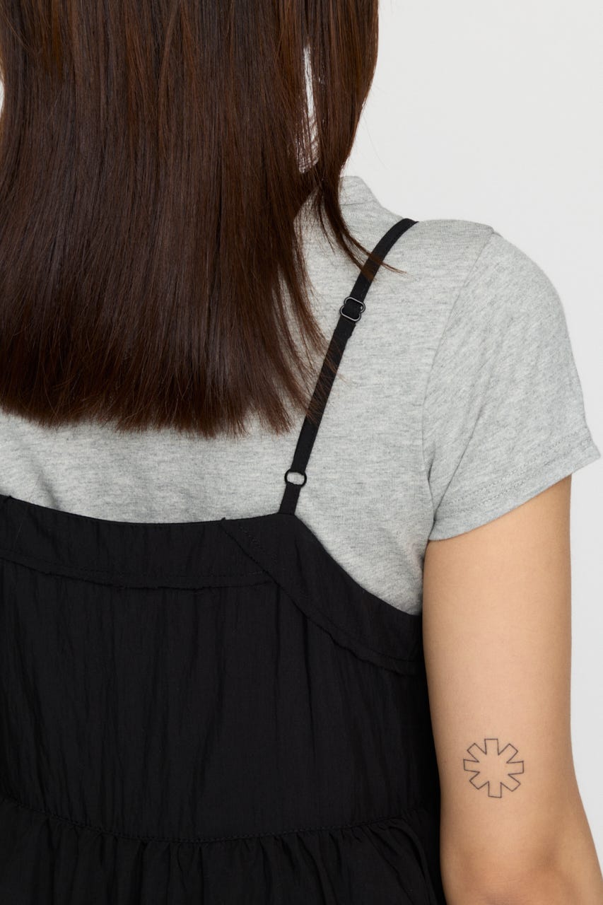 OVERLAP FRILL ワンピース BLK S