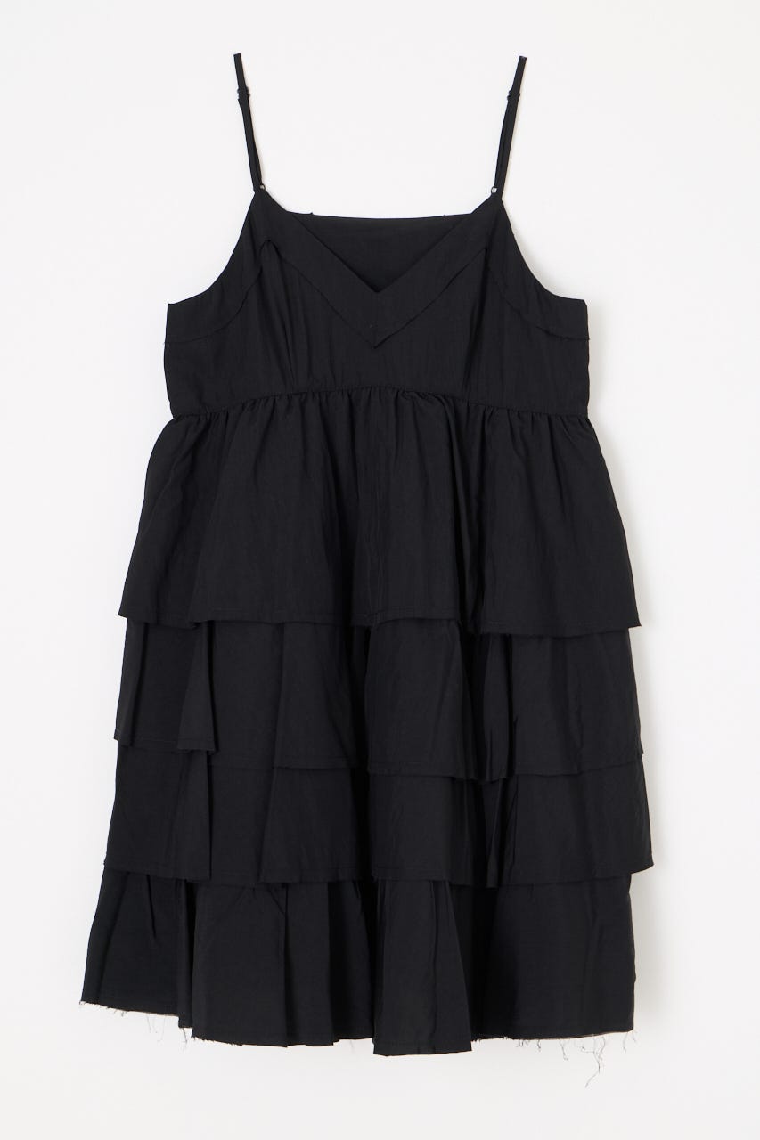 OVERLAP FRILL ワンピース BLK S