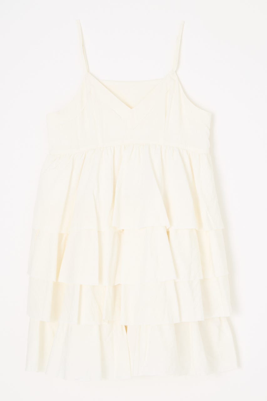 OVERLAP FRILL ワンピース O/WHT M