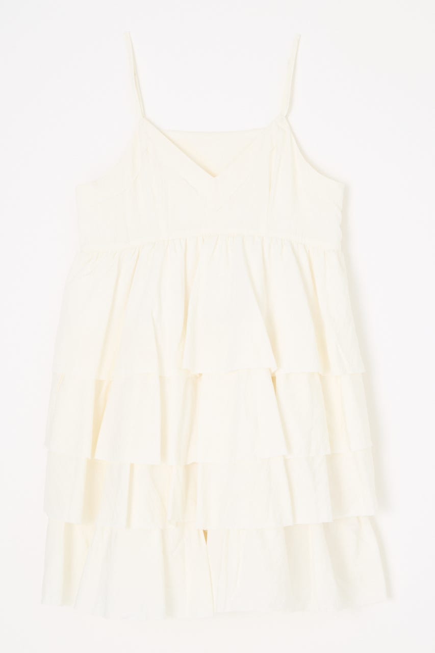 OVERLAP FRILL ワンピース O/WHT M