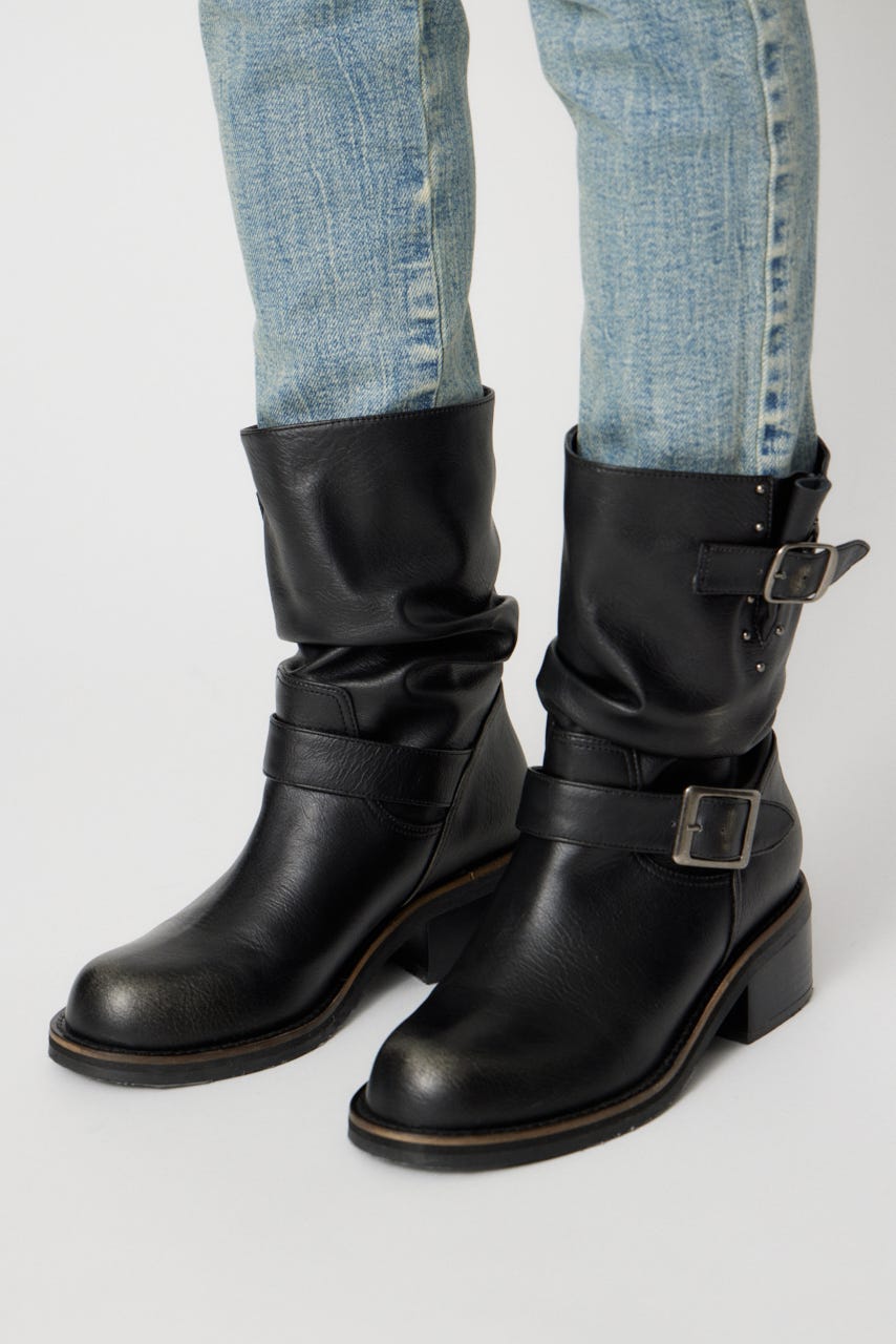 SHORT ENGINEER ブーツ BLK L