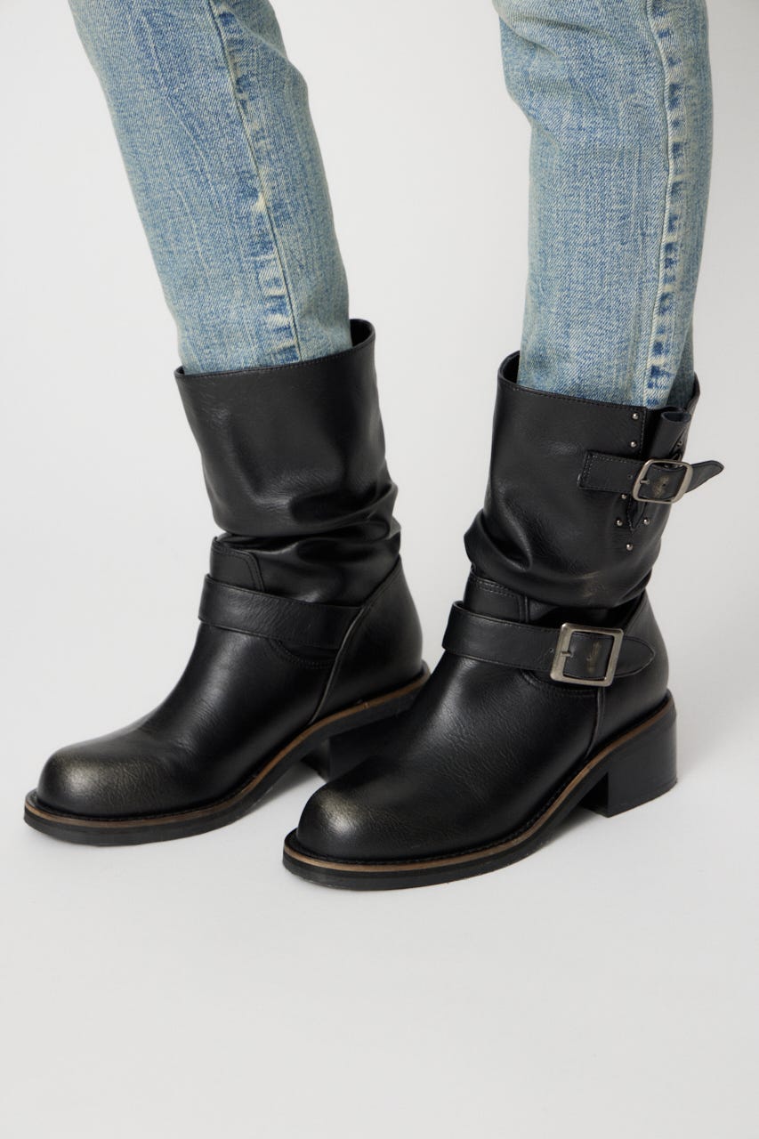 SHORT ENGINEER ブーツ BLK L