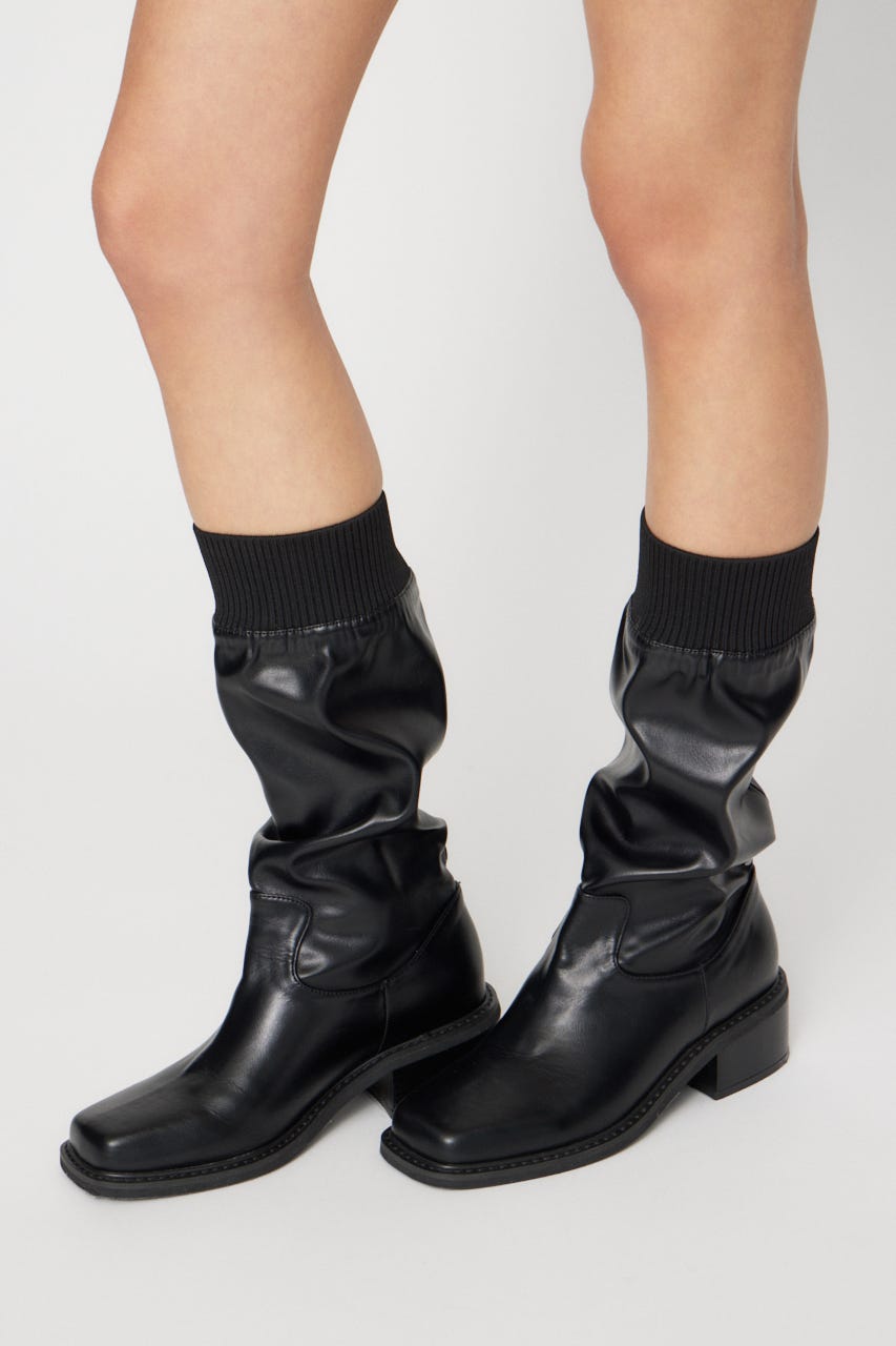 RIB FIT LONG ブーツ BLK S