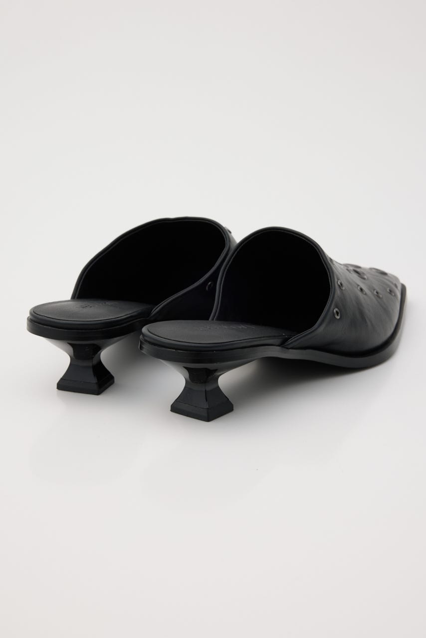 EYELET KITTEN HEEL ミュール BLK S