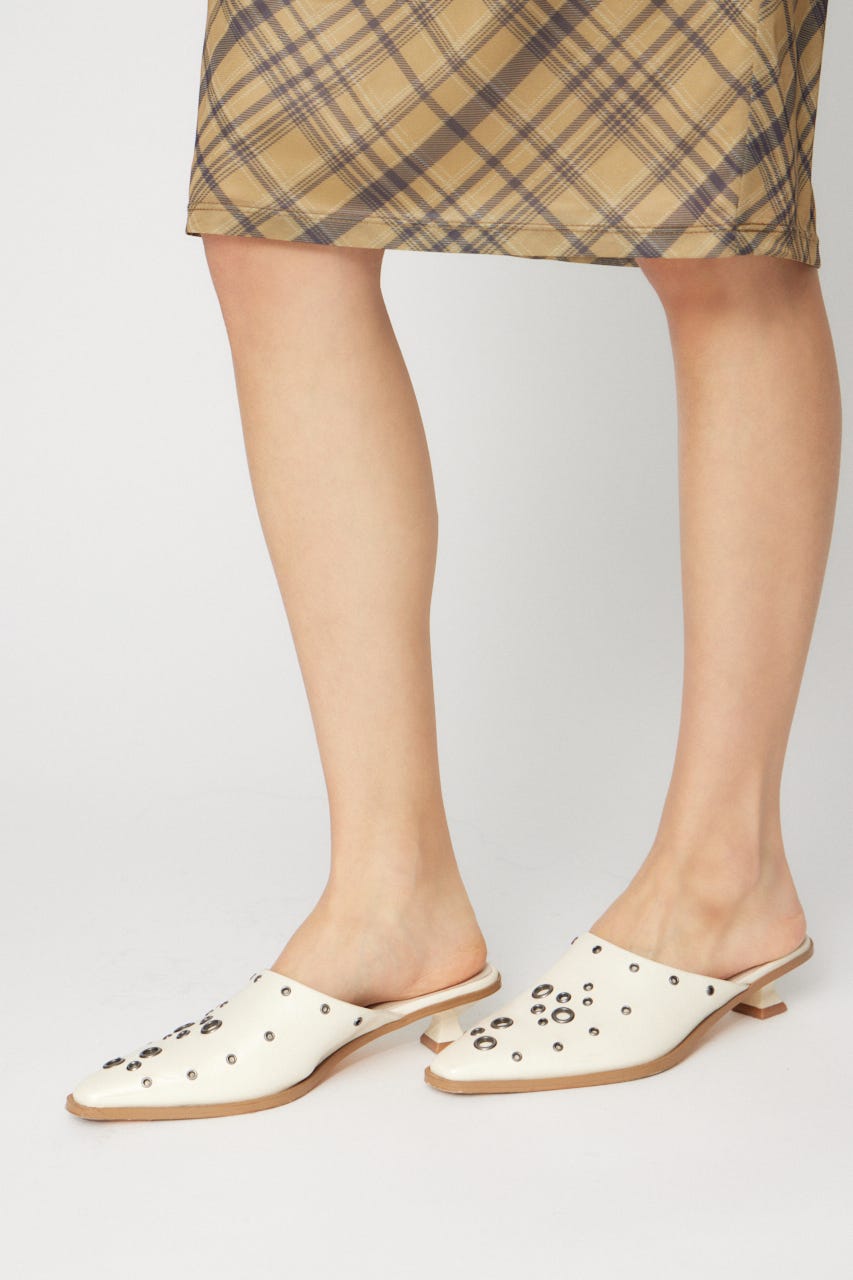 EYELET KITTEN HEEL ミュール IVOY S