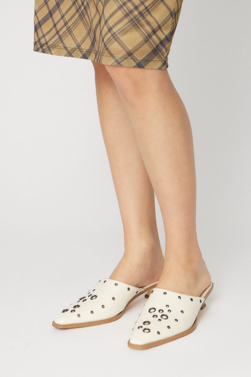 EYELET KITTEN HEEL ミュール IVOY S