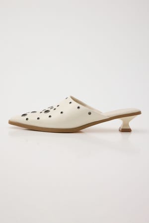 EYELET KITTEN HEEL ミュール