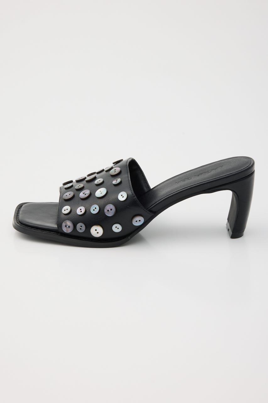 SHELL BUTTON ミュール BLK M