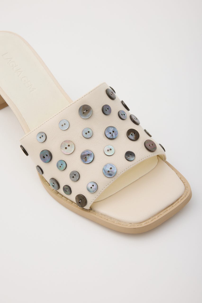 SHELL BUTTON ミュール IVOY M