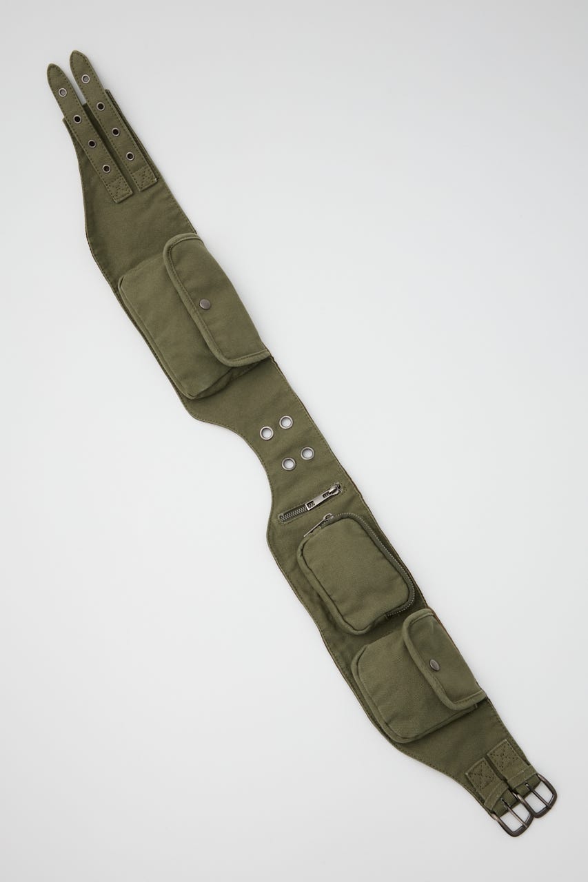 COTTON POCKET BELT バッグ KHA FREE