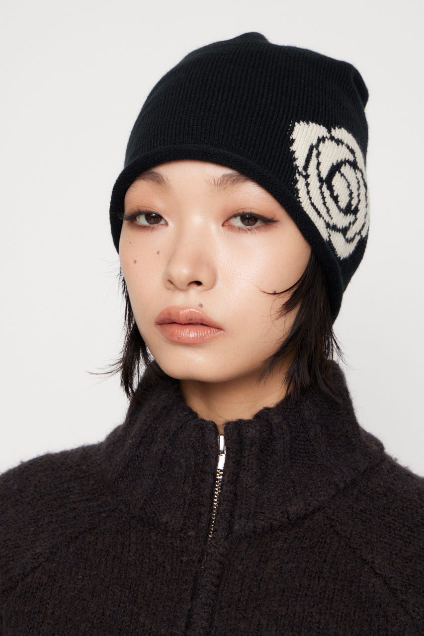 ROSE JACQUARD ビーニー BLK FREE