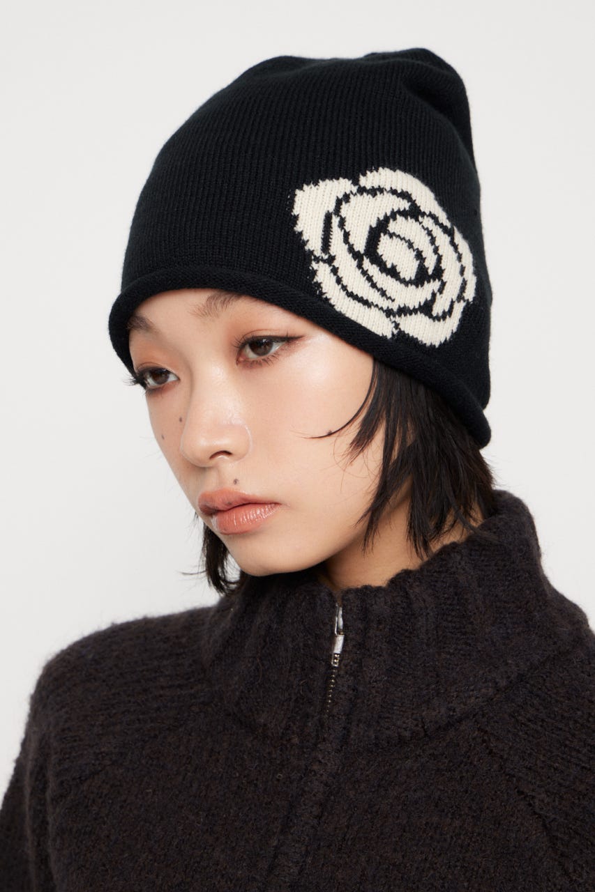 ROSE JACQUARD ビーニー BLK FREE