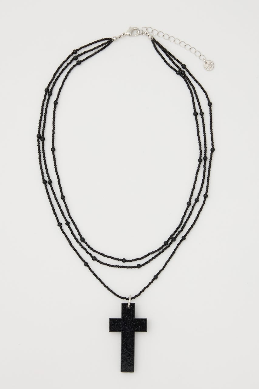 CROSS BEADS ネックレス BLK FREE