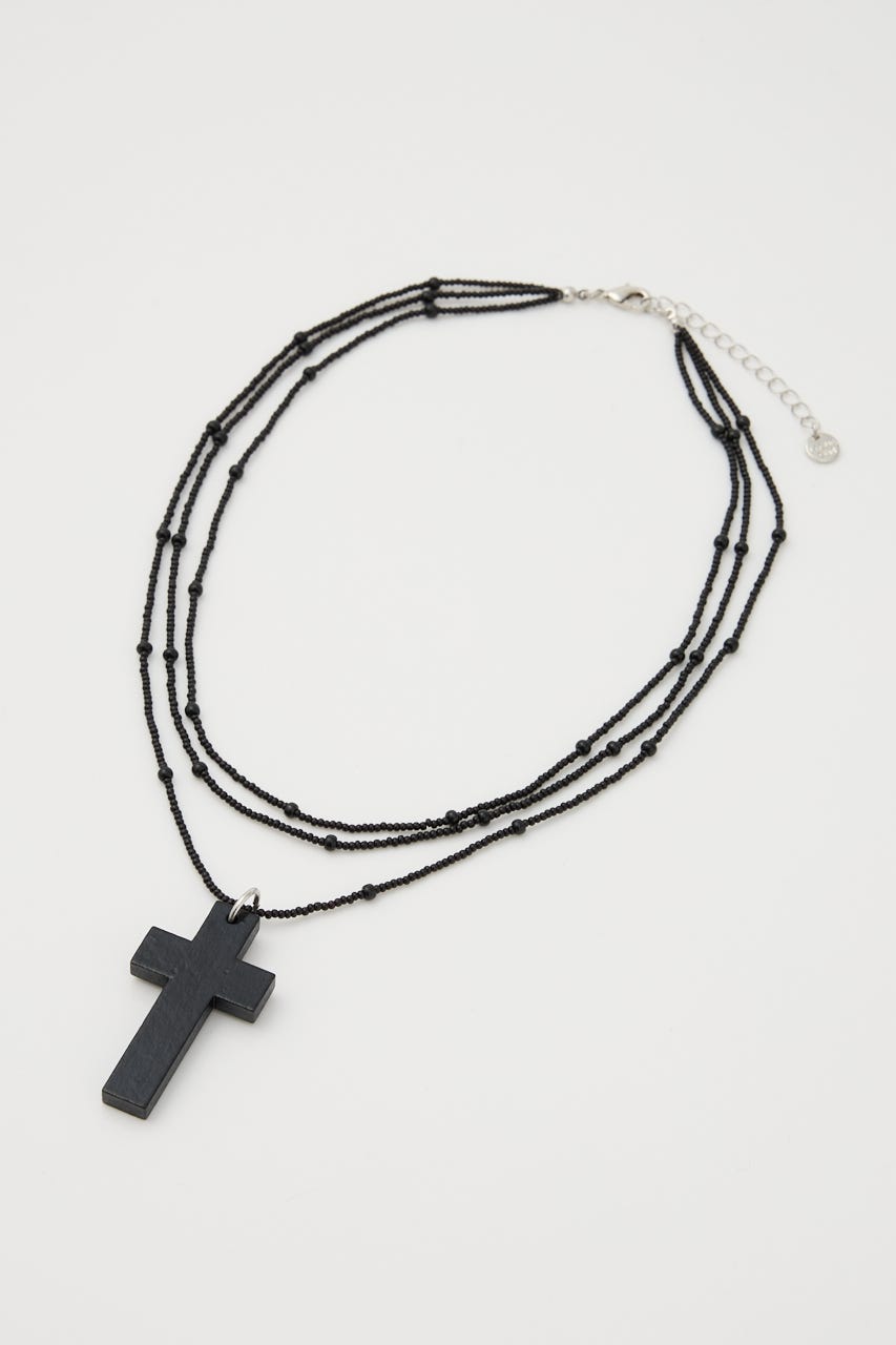 CROSS BEADS ネックレス BLK FREE