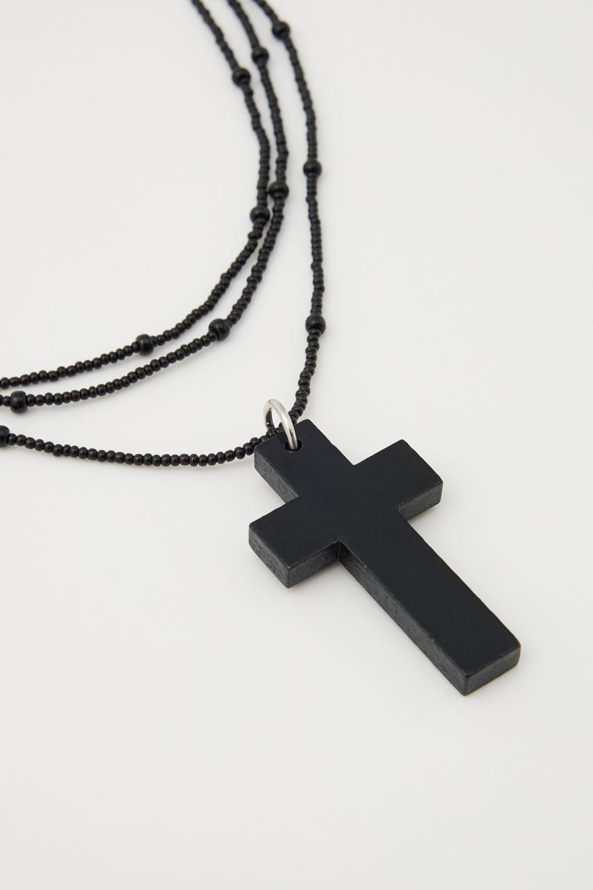 CROSS BEADS ネックレス BLK FREE