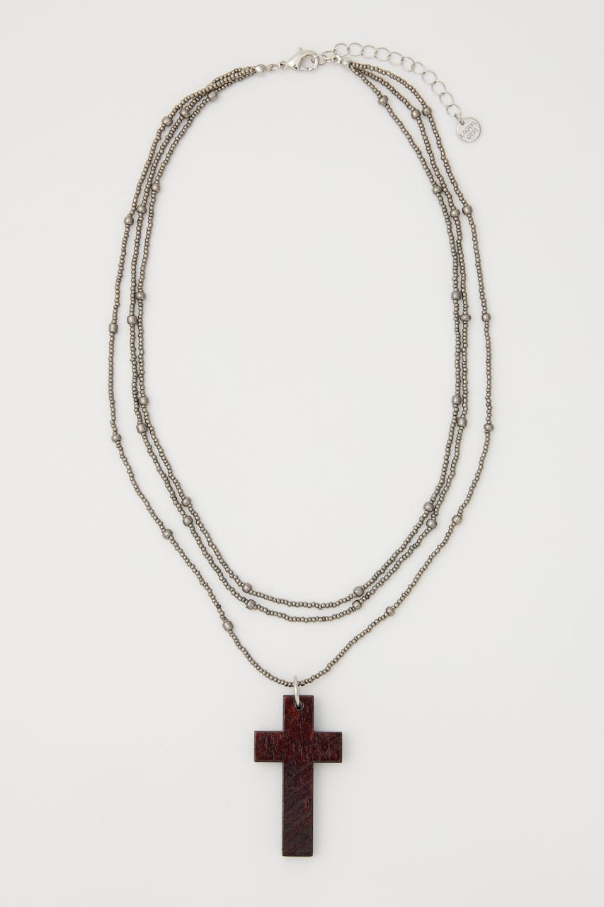 CROSS BEADS ネックレス BRN FREE