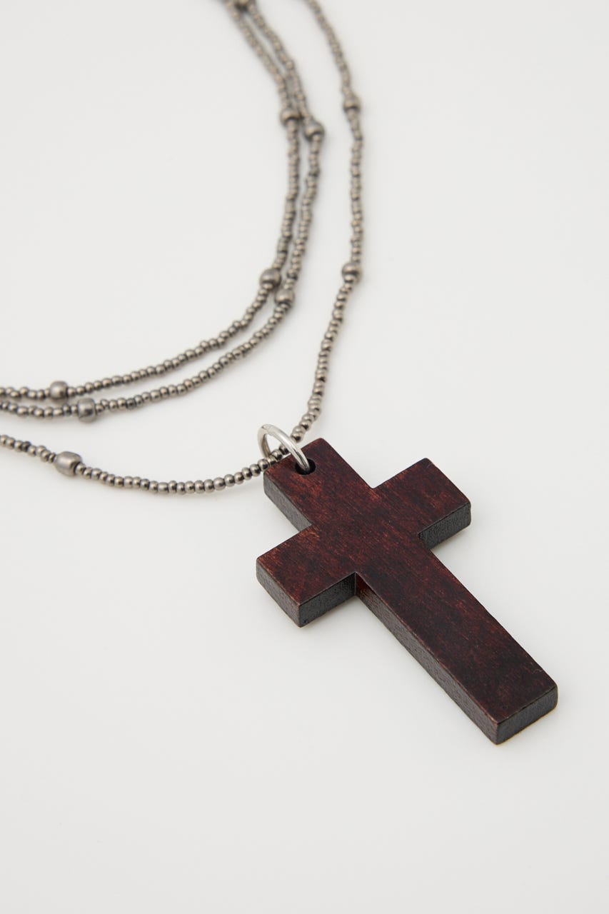 CROSS BEADS ネックレス BRN FREE