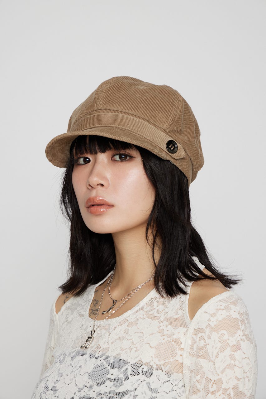 CORDUROY キャップ BEG FREE