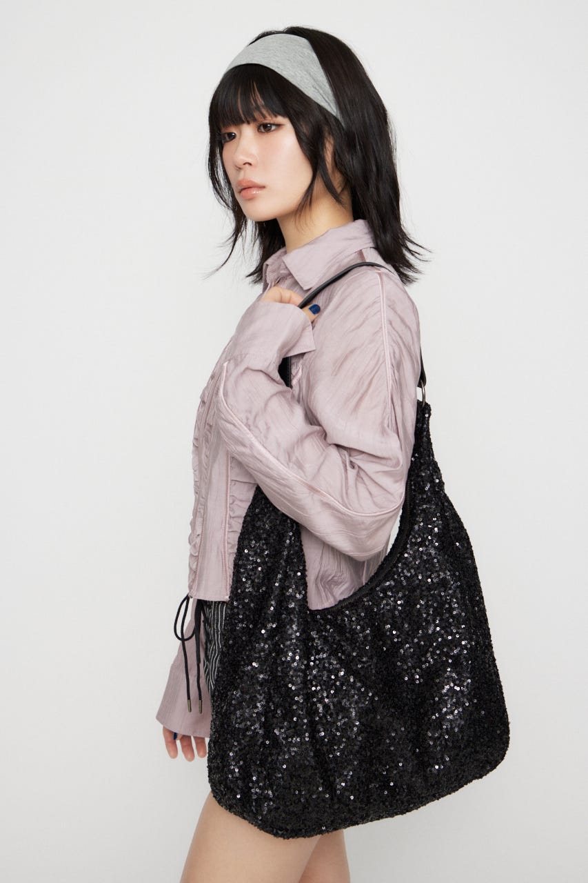 SEQUINS BIG バッグ BLK FREE