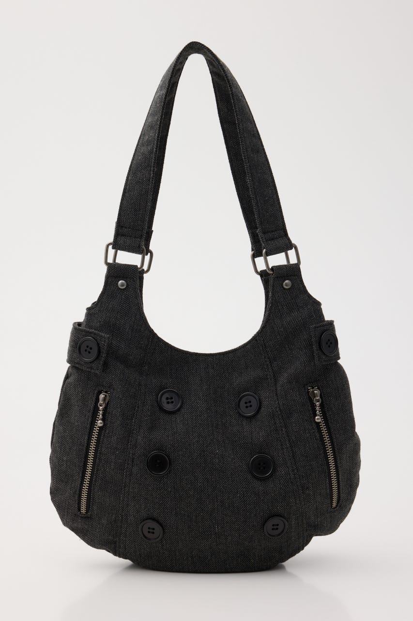 DOUBLE BUTTON バッグ BLK FREE