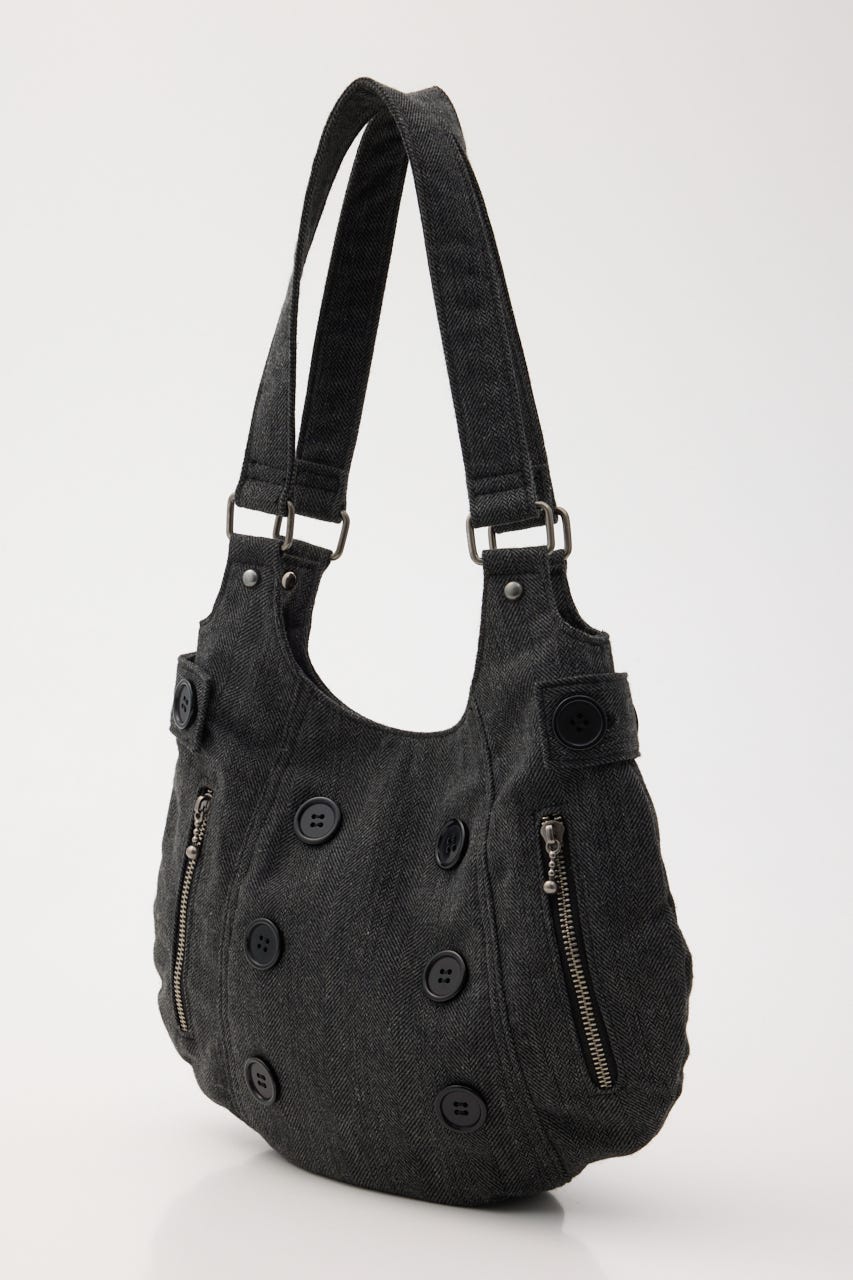 DOUBLE BUTTON バッグ BLK FREE