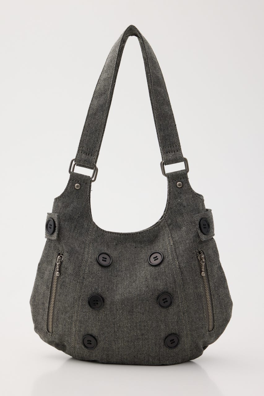 DOUBLE BUTTON バッグ GRY FREE