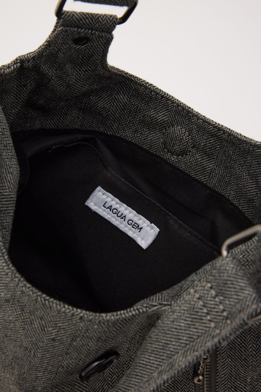 DOUBLE BUTTON バッグ GRY FREE