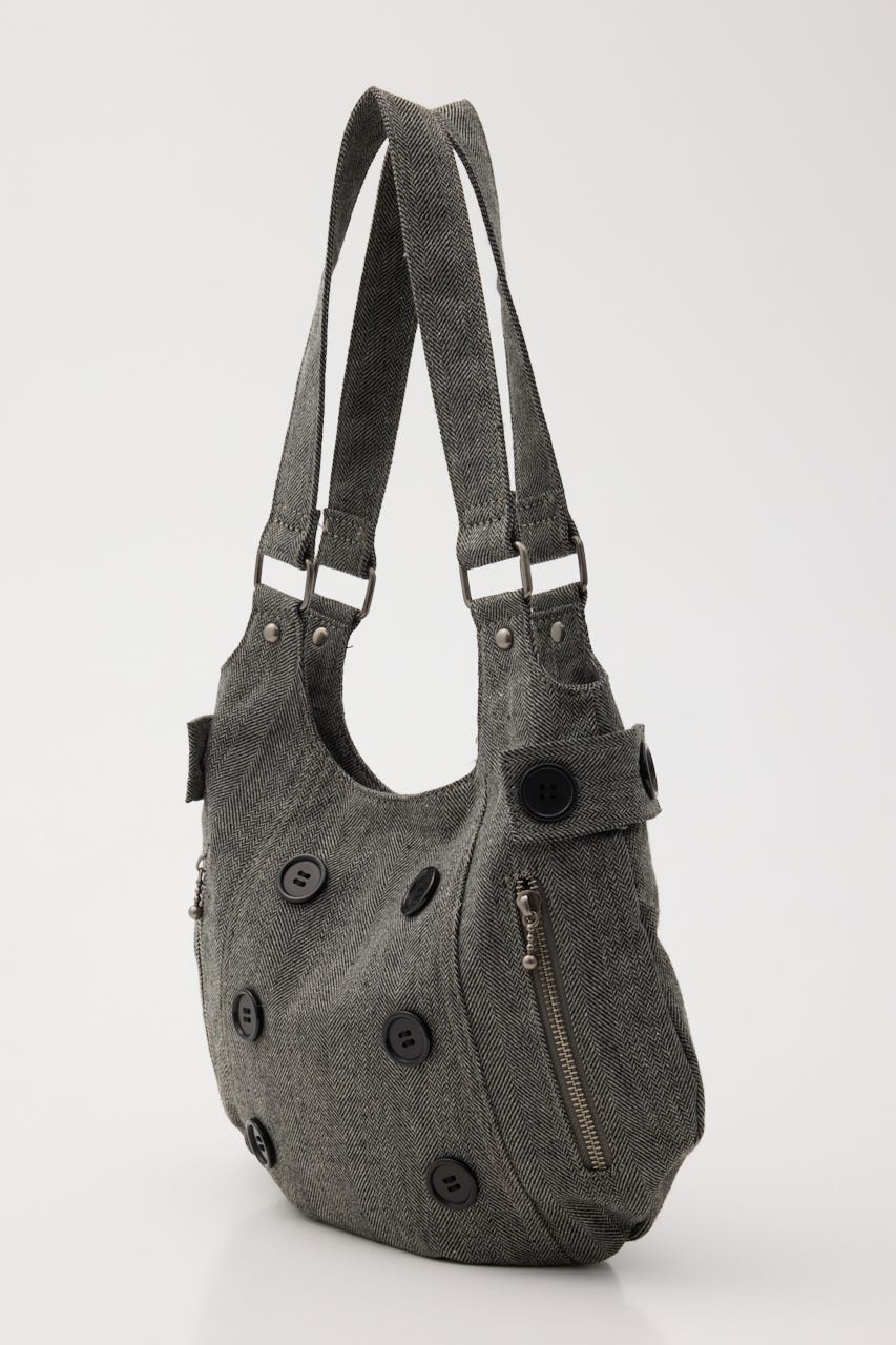 DOUBLE BUTTON バッグ GRY FREE