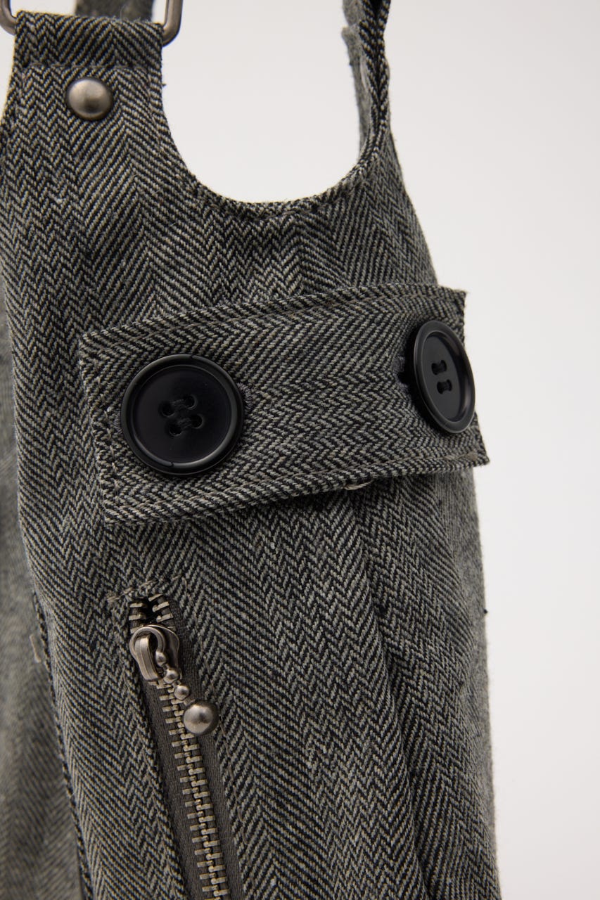 DOUBLE BUTTON バッグ GRY FREE