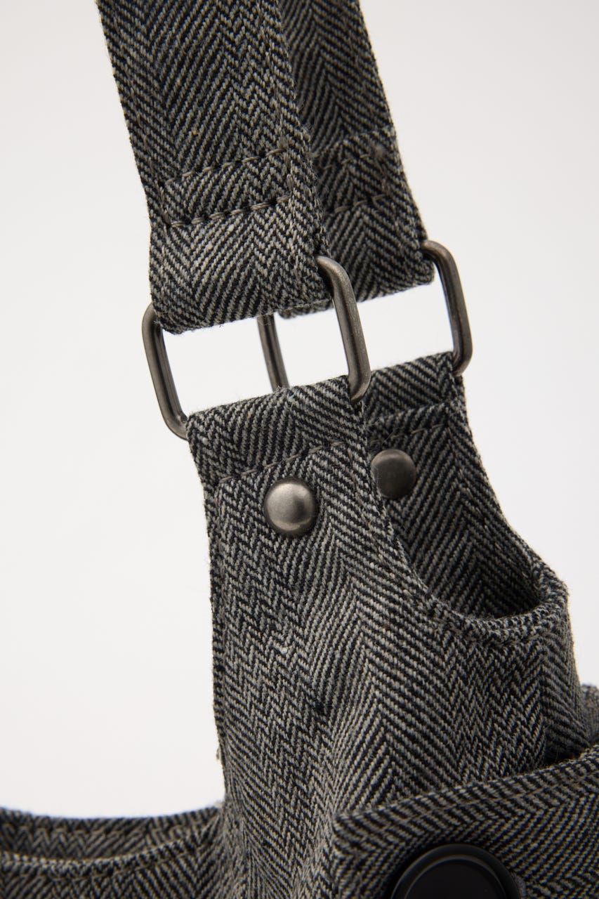 DOUBLE BUTTON バッグ GRY FREE