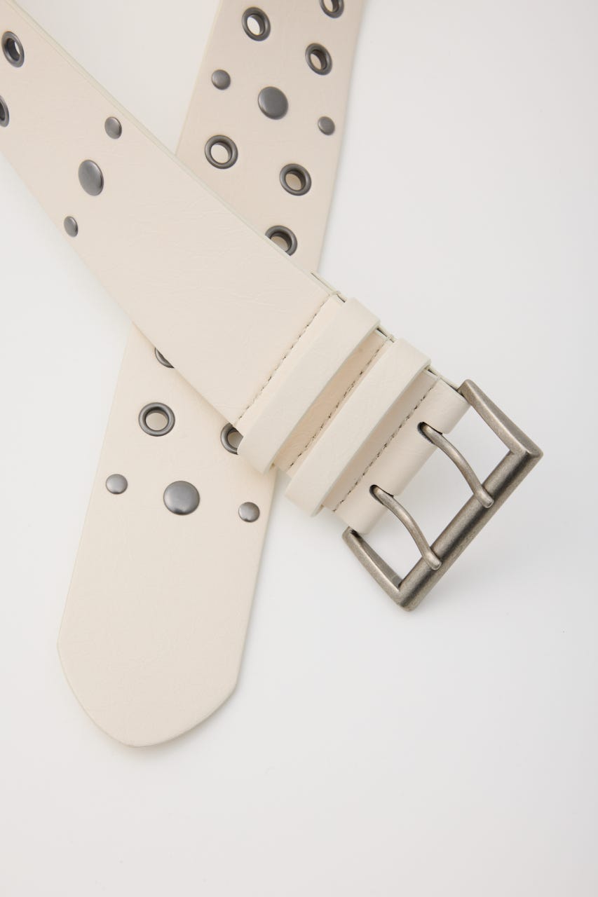 STUDS THICK ベルト O/WHT FREE