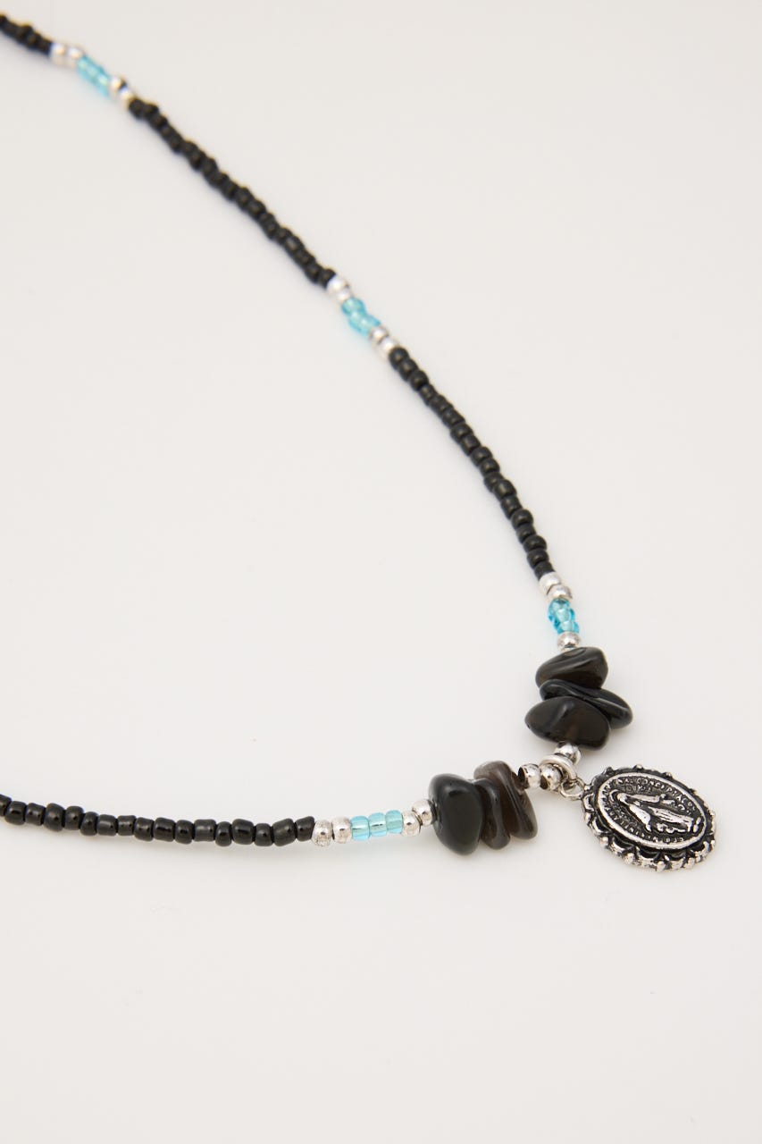 MEDAL BEADS ネックレス BLK FREE