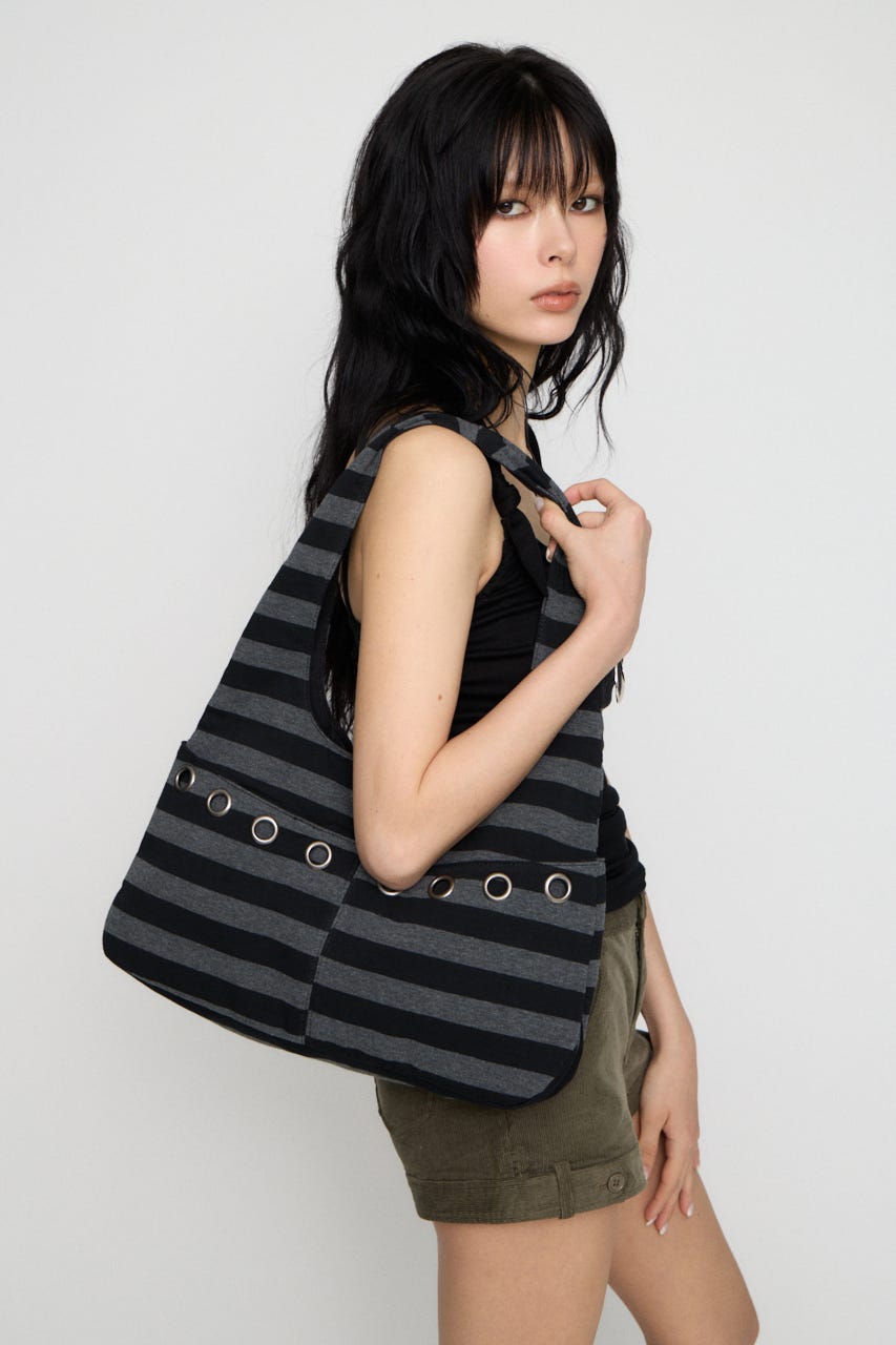 BORDER EYELET バッグ C.GRY FREE
