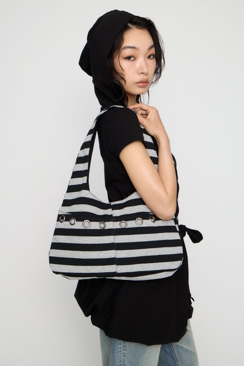 BORDER EYELET バッグ GRY FREE