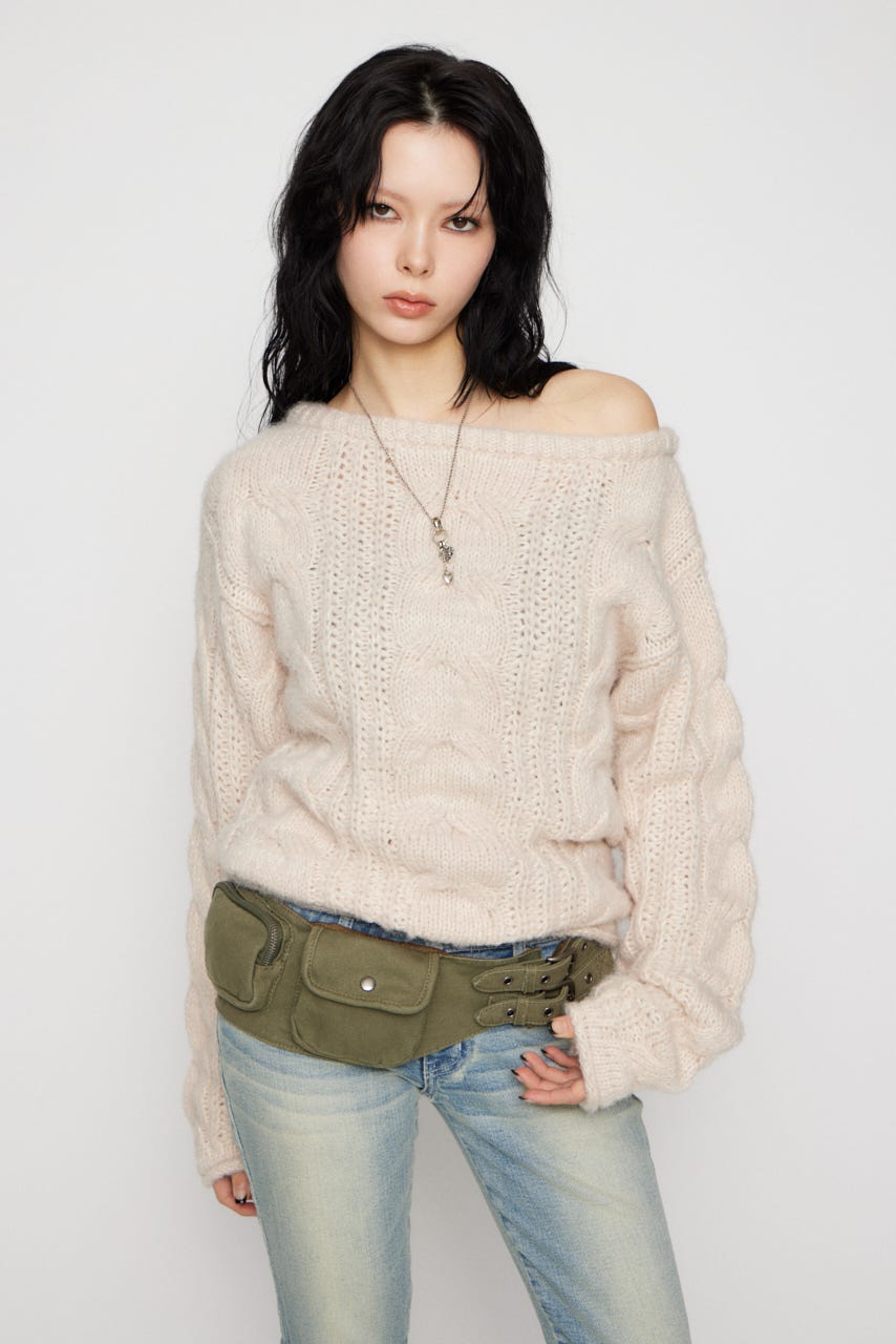 LOOSEY CABLE ニット IVOY FREE