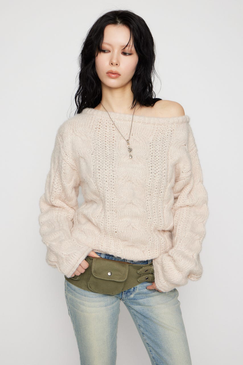 LOOSEY CABLE ニット IVOY FREE