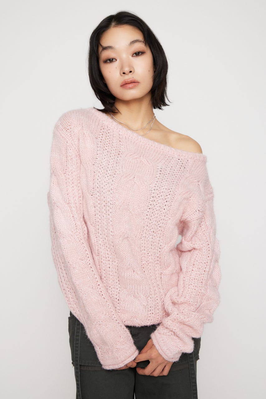 LOOSEY CABLE ニット PNK FREE