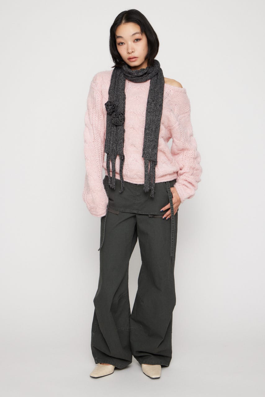 LOOSEY CABLE ニット PNK FREE