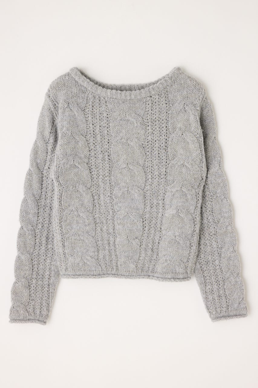 LOOSEY CABLE ニット T.GRY FREE