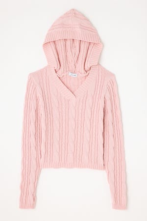CABLE HOODIE ニット