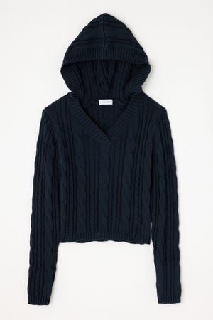 CABLE HOODIE ニット