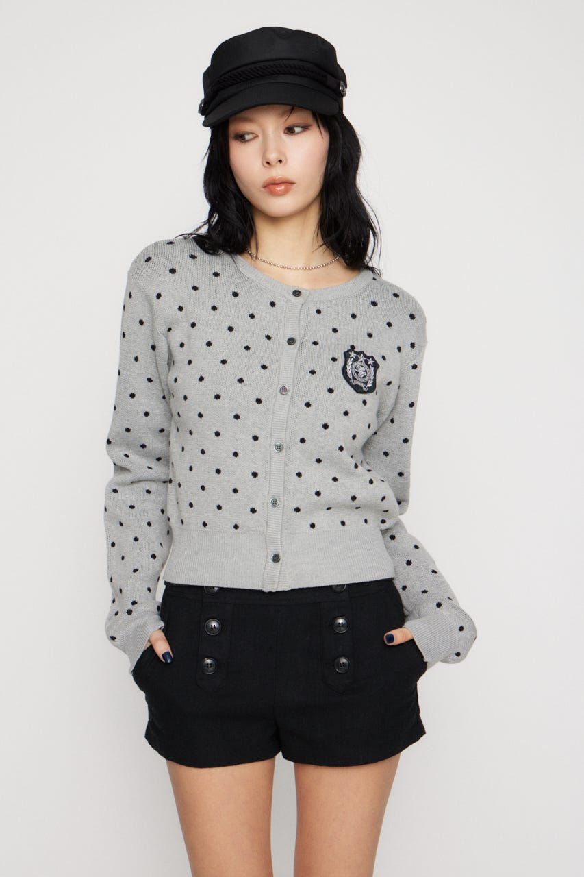 WAPPEN DOT CROPPED カーディガン GRY FREE