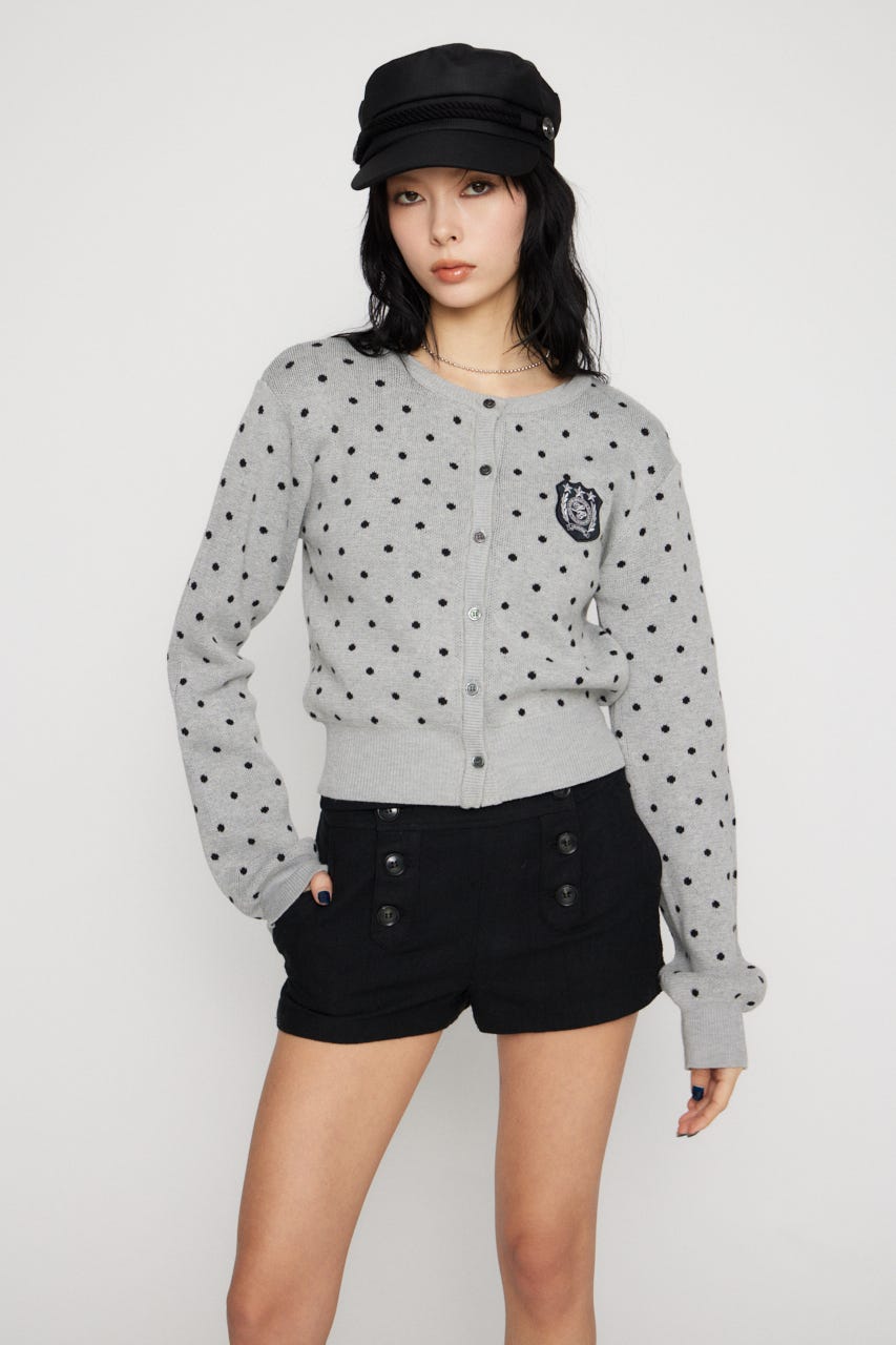 WAPPEN DOT CROPPED カーディガン GRY FREE
